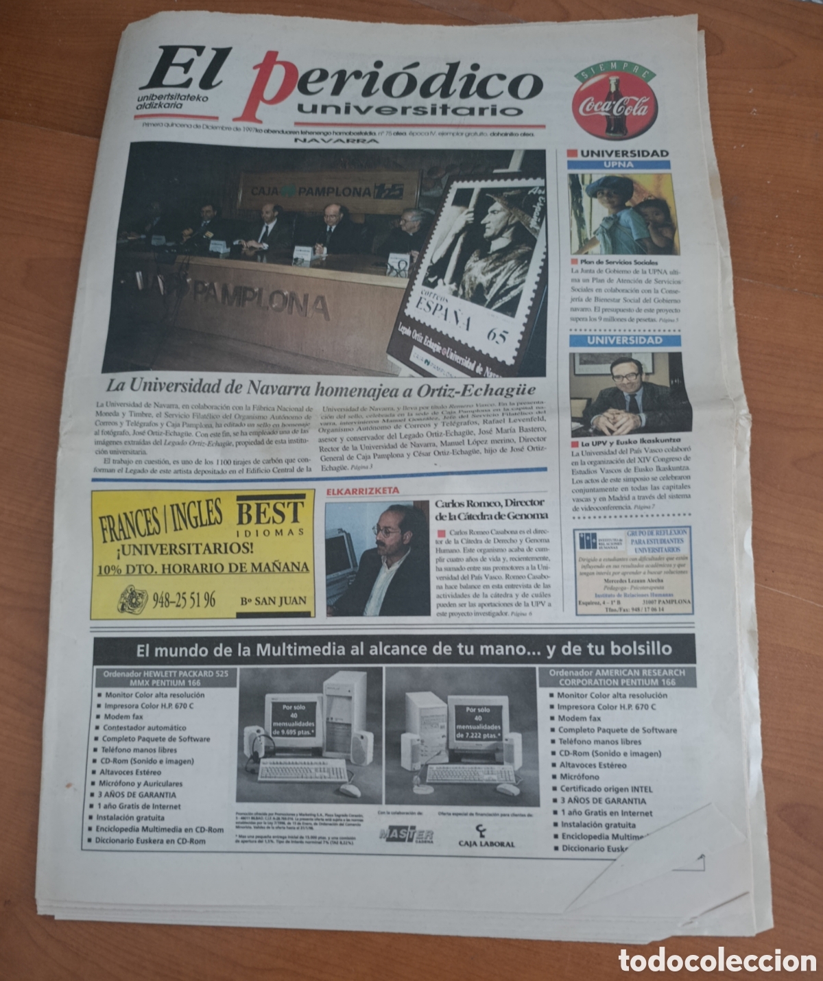 Coleccionismo de Revistas y Peri&oacute;dicos: EL PERI&Oacute;DICO UNIVERSITARIO 1997 PAMPLONA