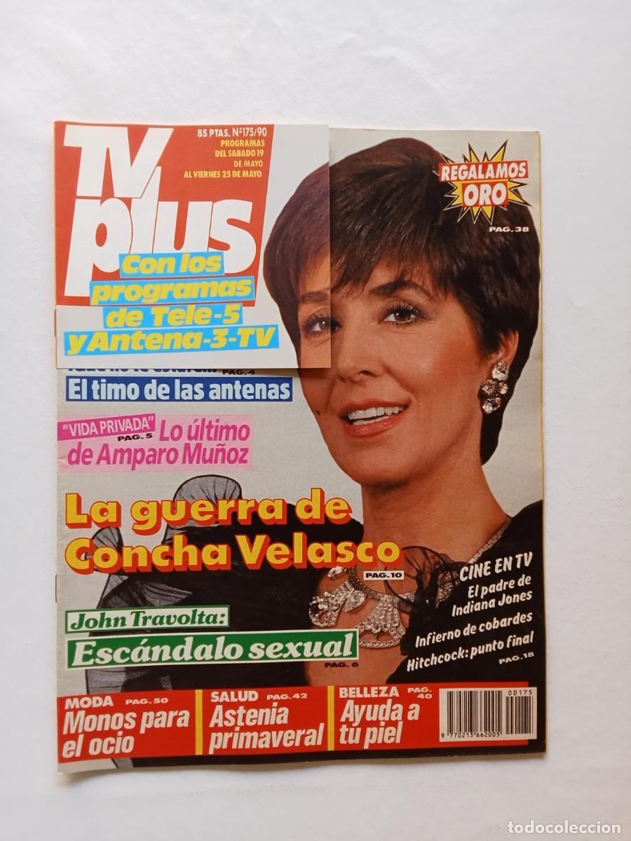 Coleccionismo de revistas y peri&oacute;dicos: Revista TV PLUS N&ordm; 175 1990 CONCHA VELASCO Radio Futura JES&Uacute;S HERMIDA John Travolta AMPARO MU&Ntilde;OZ
