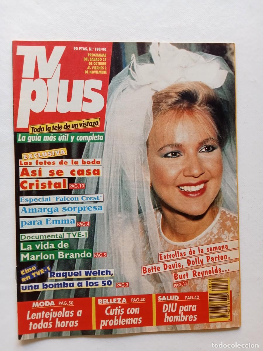 Coleccionismo de Revistas y Peri&oacute;dicos: Revista TV PLUS N&ordm; 198 1990 RAQUEL WELCH Marlon Brando FALCON CREST Crystal LIZ TAYLOR