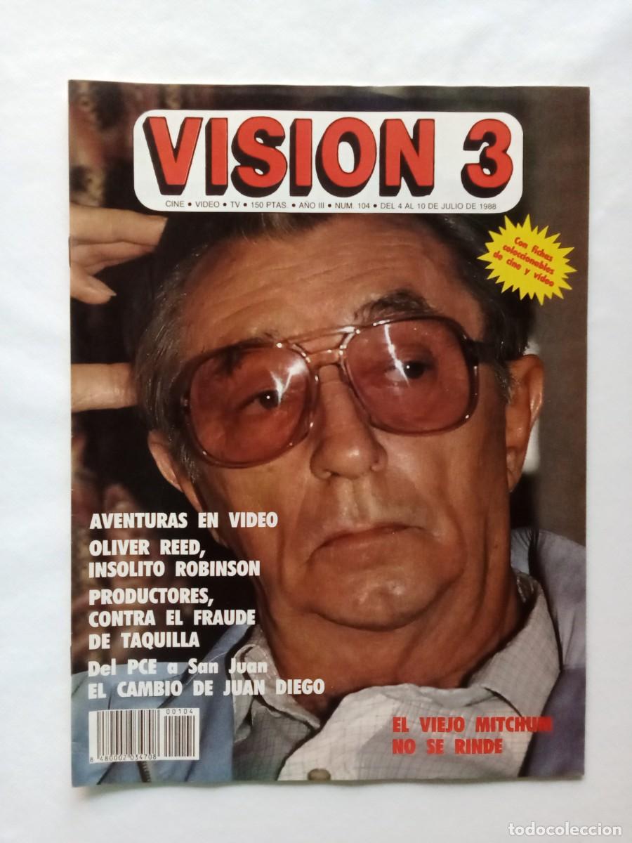 Coleccionismo de Revistas y Peri&oacute;dicos: Revista V3 VISION 3 N&ordm; 104 1988 DIRTY DANCING Loca academia de Policia ROBERT MITCHUM Oliver Reed