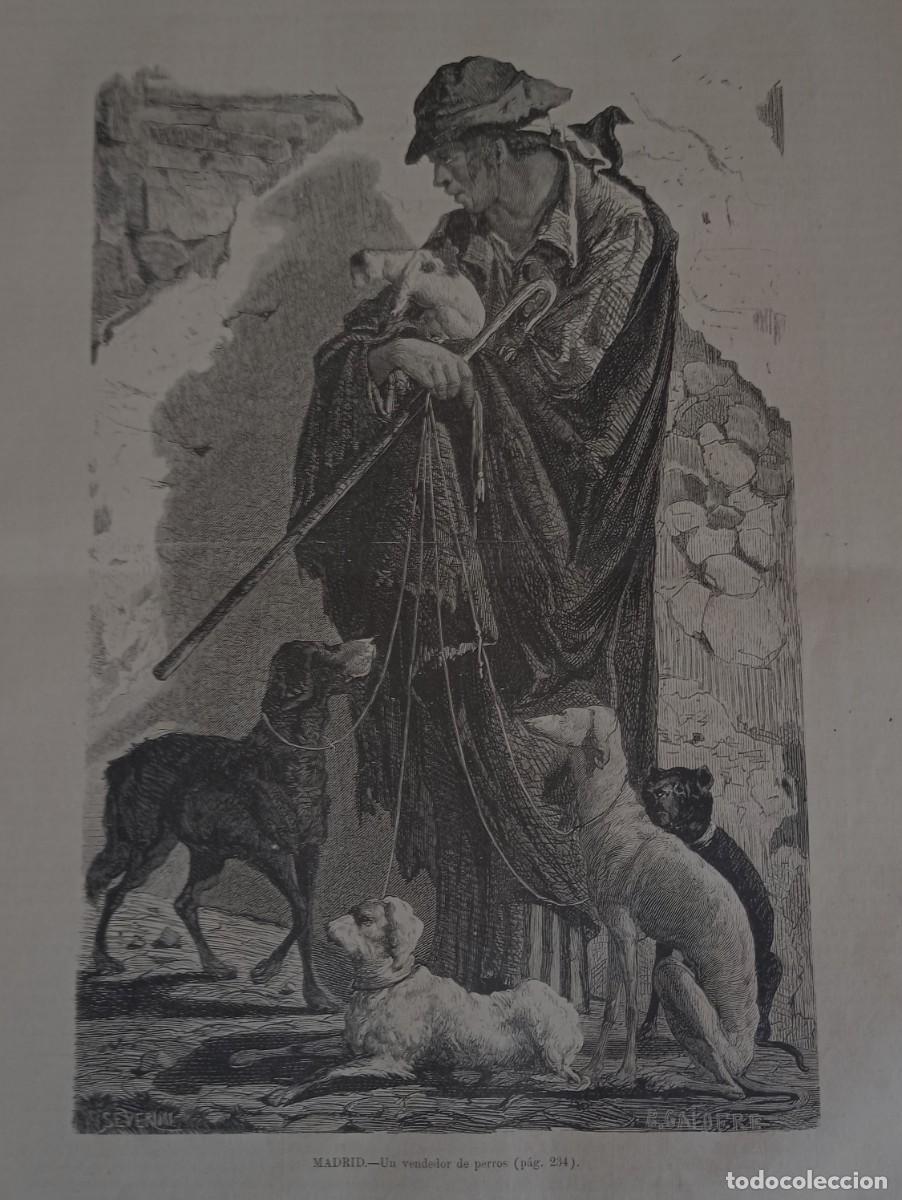 Colecionismo de Revistas e Jornais: MADRID - EL VENDEDOR DE PERROS - UNA HOJA PUBLI CIRCA 1900