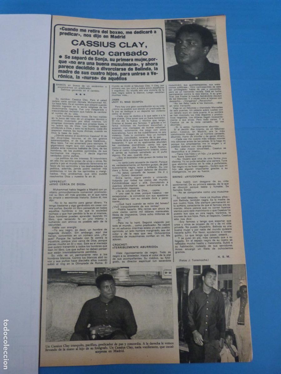 Collectionnisme de Revues et Journaux: RECORTE CLIPPING CASSIUS CLAY BOXEO REVISTA SEMANA N&ordm; 1895 PAG. 67