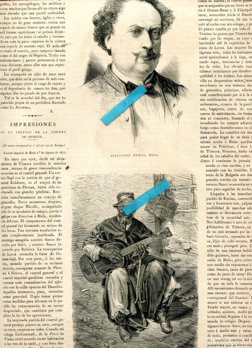 Coleccionismo de Revistas y Peri&oacute;dicos: REVISTA A&Ntilde;O 1877 EL CASTILLO DE PILATOS DE EN TARRAGONA ALEJANDRO DUMAS UN GAUCHO CON GUITARRA