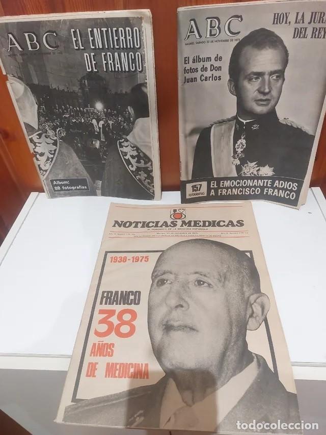 Coleccionismo de Revistas y Peri&oacute;dicos: FRANCO HA MUERTO - ENTIERRO DE FRANCO - PROCLAMACI&Oacute;N DEL REY &ndash; ABC Y NOTICIAS MEDICAS