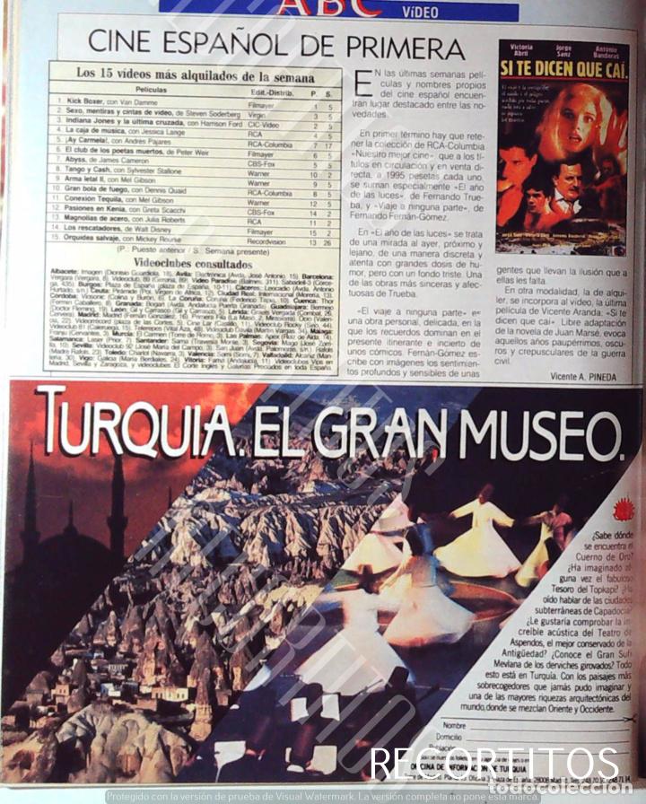 Coleccionismo de Revistas y Peri&oacute;dicos: JORGE SANZ ANTONIO BANDERAS VICTORIA ABRIL SI TE DICEN QUE CAI TURQUIA