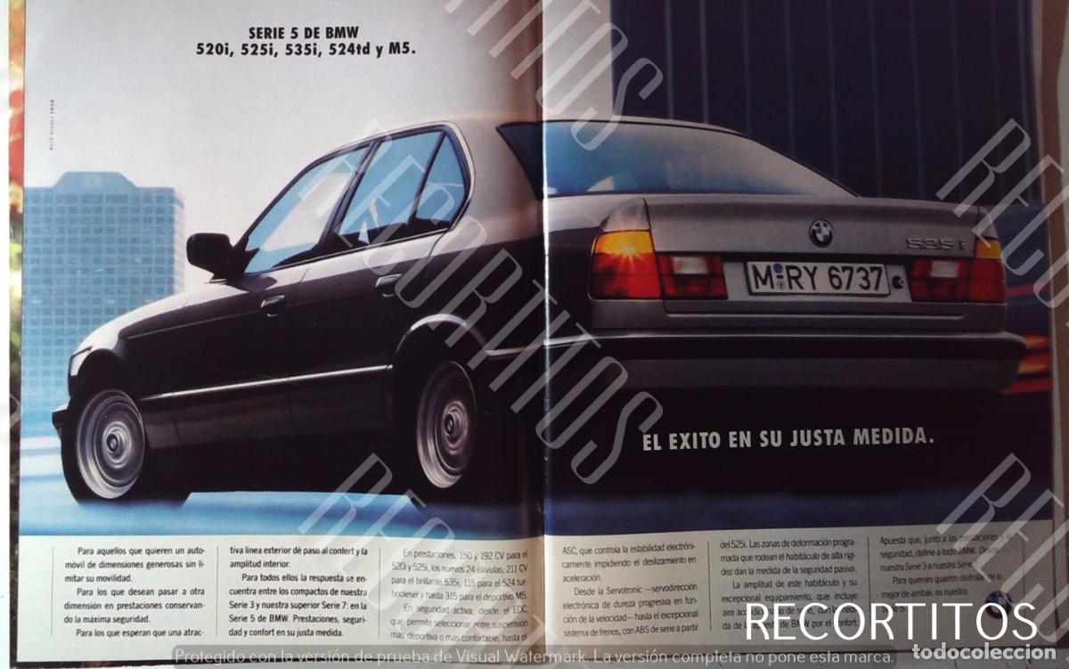Coleccionismo de Revistas y Peri&oacute;dicos: BMW SERIE 5 ANUNCIO PUBLICIDAD