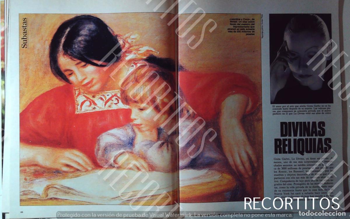 Coleccionismo de Revistas y Peri&oacute;dicos: DIVINAS RELIQUIAS LOS CUADROS DE GRETA GARBO