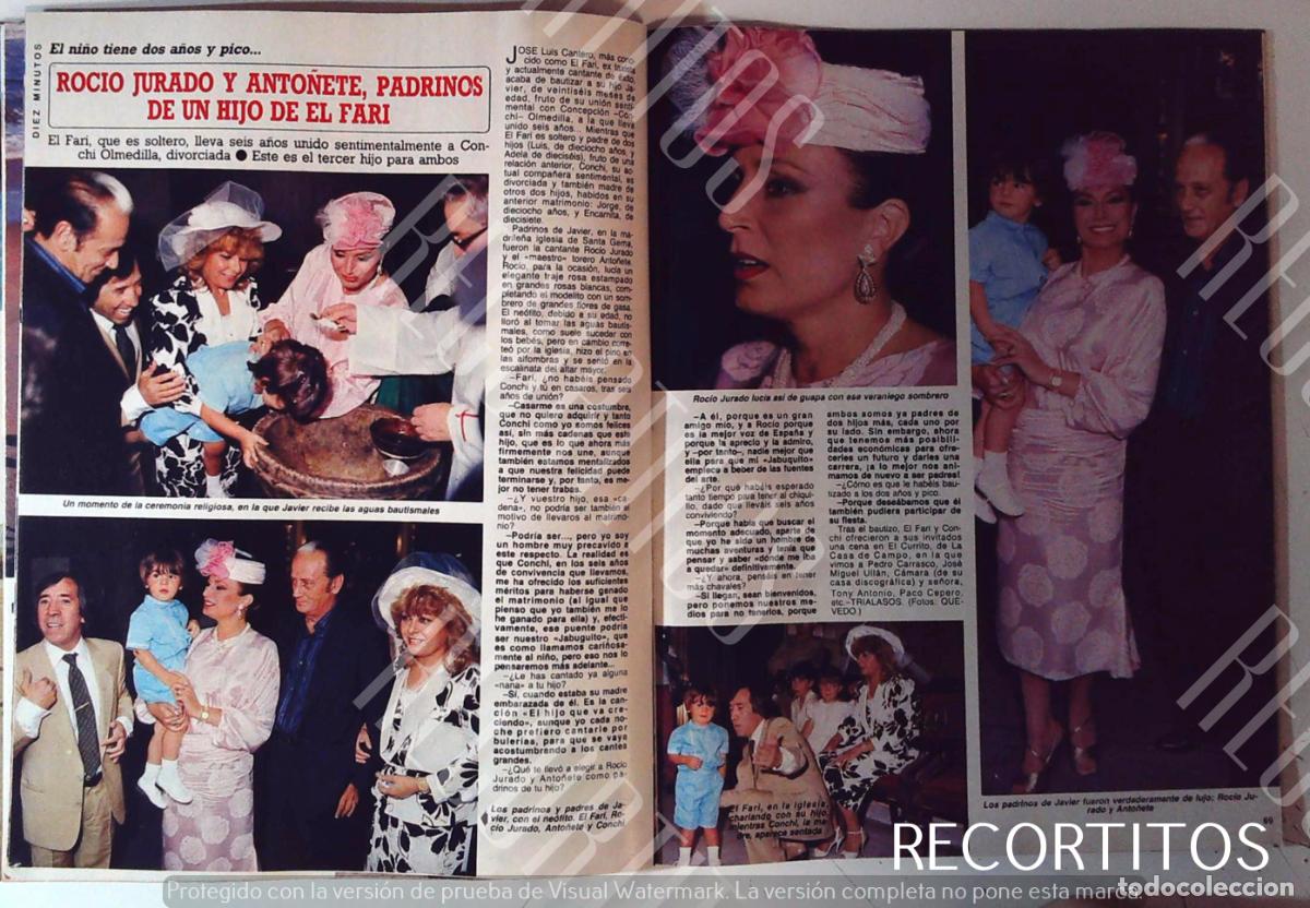 Coleccionismo de Revistas y Peri&oacute;dicos: ROCIO JURADO ANTO&Ntilde;ETE PADRINOS DEL HIJO DE EL FARY JOSE LUIS CANTERO
