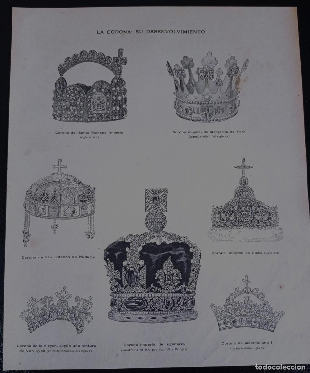 Collezionismo di Riviste e Giornali: TIPOS DE CORONAS - DOS HOJAS PUBLICACI&Oacute;N CIRCA 1900