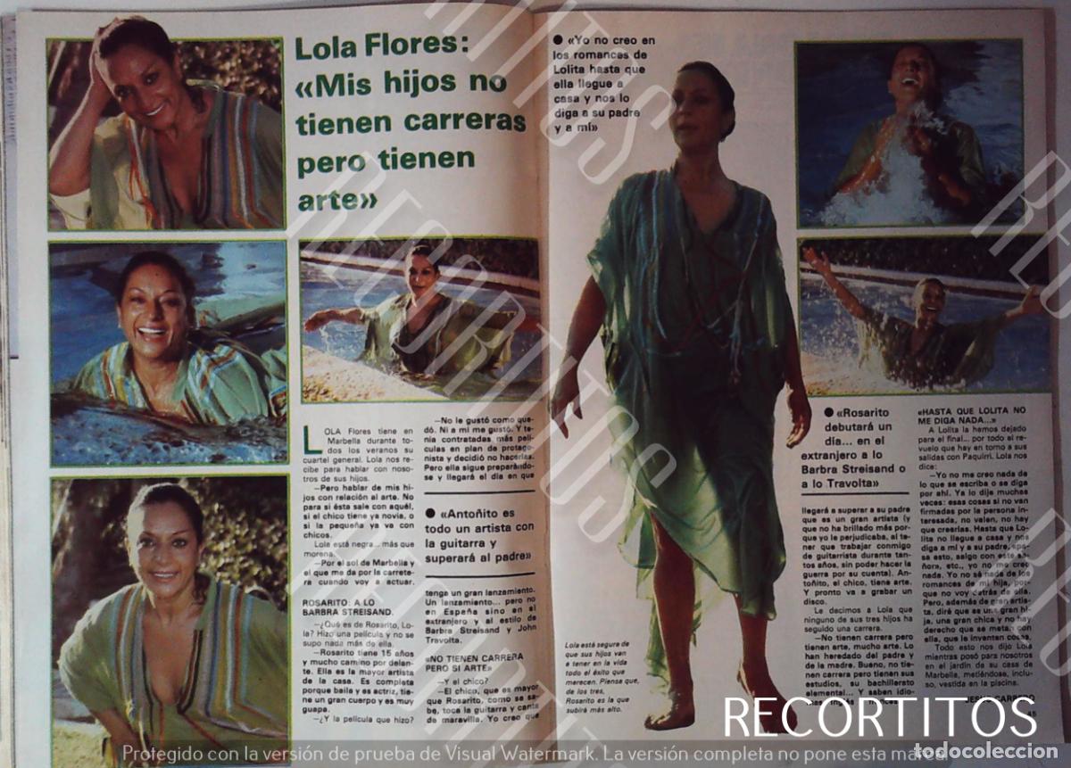 Coleccionismo de revistas y peri&oacute;dicos: LOLA FLORES MIS HIJOS NO TIENEN CARRERAS PERO TIENEN ARTE