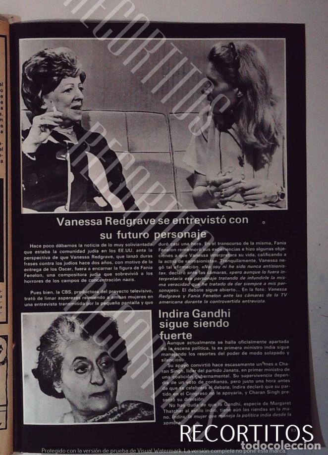Coleccionismo de Revistas y Peri&oacute;dicos: VANESSA REDGRAVE VICTORIA ABRIL FANIA FENELON INDIRA GANDHI