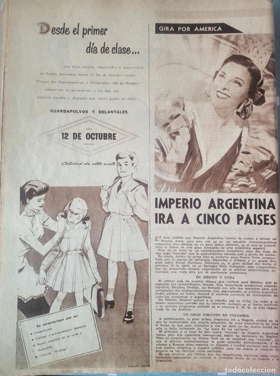 Coleccionismo de Revistas y Peri&oacute;dicos: Imperio Argentina 1 pagina revista Radiolandia editada en Argentina Marzo 1953...