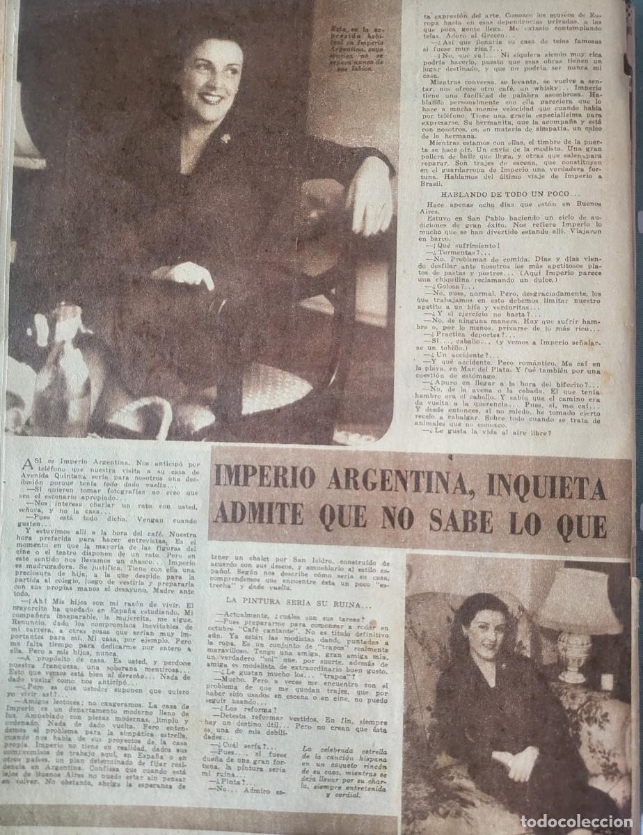 Coleccionismo de Revistas y Peri&oacute;dicos: Imperio Argentina 2 paginas revista Antena editada en Argentina Septiembre 1950...