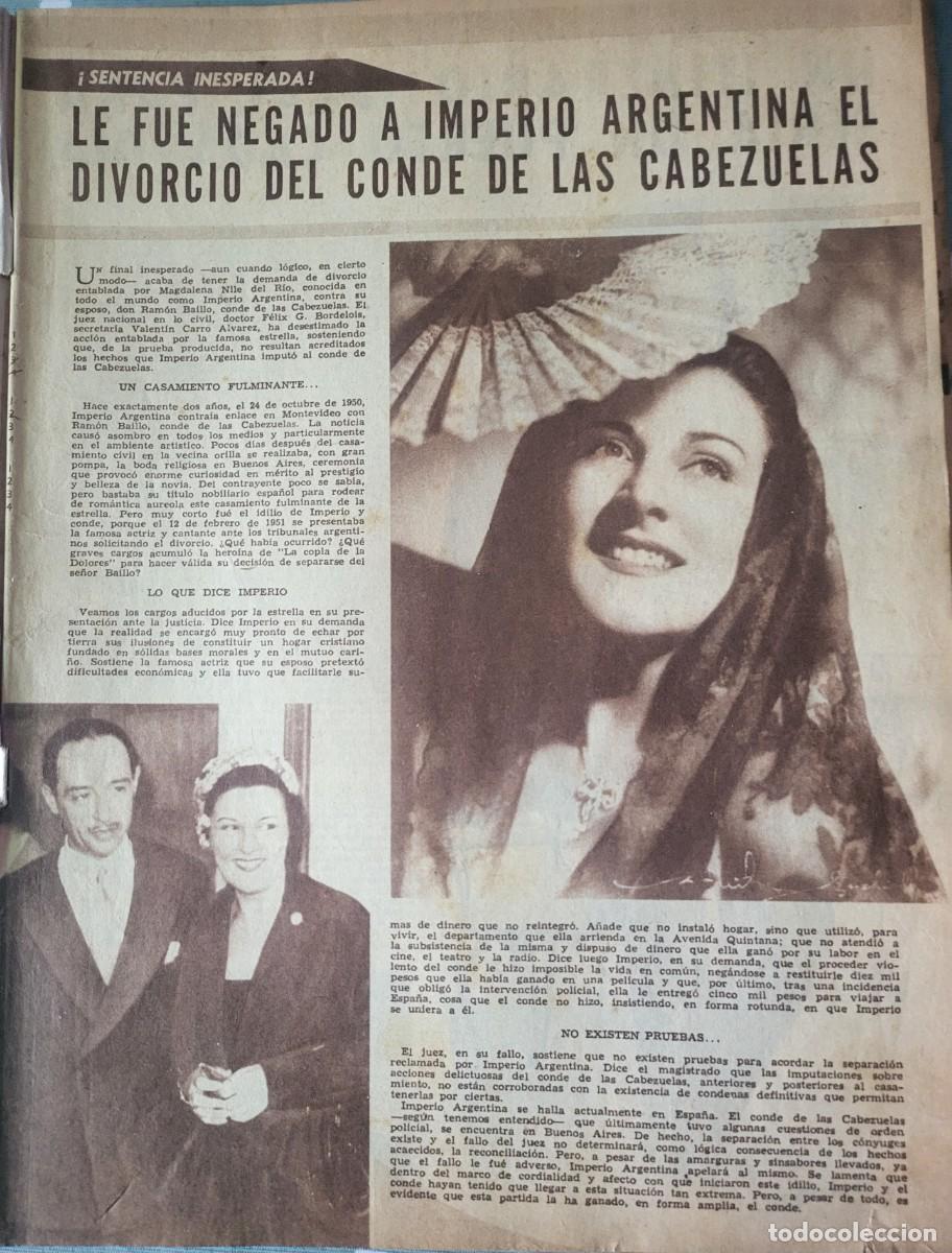 Coleccionismo de Revistas y Peri&oacute;dicos: Imperio Argentina 1 pagina revista Radiolandia editada en Argentina Noviembre 1952...