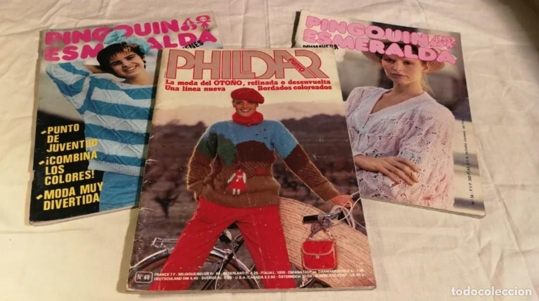 Coleccionismo de Revistas y Peri&oacute;dicos: Lote 3 revistas antiguas de punto y moda. PINGOUIN ESMERALDA (56 y 58) PHILDAR PUNTO (n&uacute;mero 68)