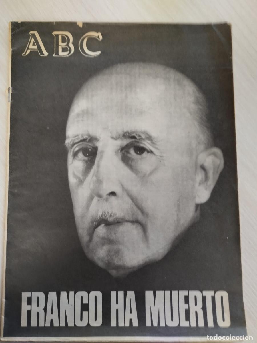Coleccionismo de Revistas y Peri&oacute;dicos: ABC original 20 noviembre 1975 &ndash; Franco ha muerto &ndash; Portada hist&oacute;rica &ndash; Prensa Espa&ntilde;a