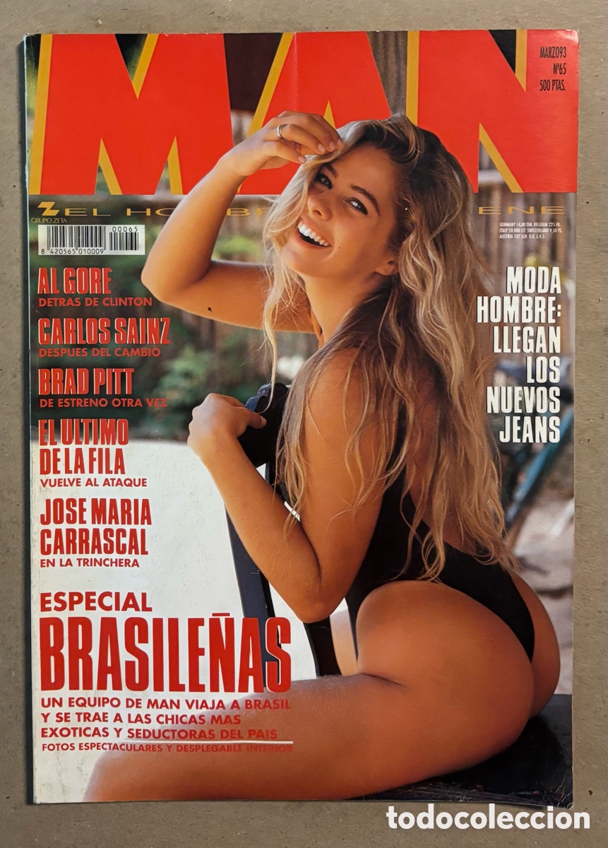 Coleccionismo de Revistas y Peri&oacute;dicos: MAN N&deg; 65 (1993). ESPECIAL BRASILE&Ntilde;AS, EL &Uacute;LTIMO DE LA FILA, BRAD PITT, CARLOS SAINZ, SEAN YOUNG,&hellip;