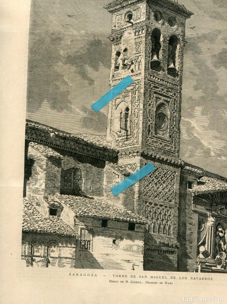 Coleccionismo de Revistas y Peri&oacute;dicos: REVISTA A&Ntilde;O 1879 TORRE DE SAN MIGUEL DE LOS NAVARROS ZARAGOZA LAUD FRAY JOAQUIN JUNCOSA SIDNEY CHILE