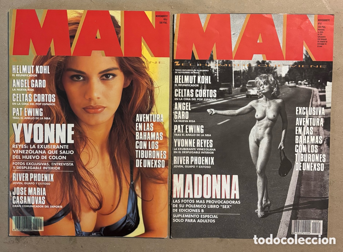 Coleccionismo de Revistas y Peri&oacute;dicos: MAN N&deg; 61 (1992). YVONNE REYES, INCLUYE SUPLEMENTO MADONNA FOTOS M&Aacute;S PROVOCADORAS,&hellip;