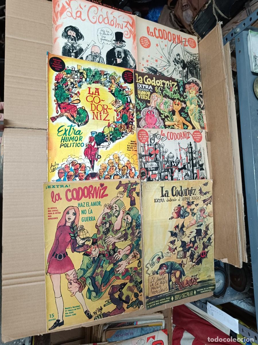 Coleccionismo de Revistas y Peri&oacute;dicos: LOTE DE 7 ANTIGUAS REVISTAS LA CODORNIZ, 1969 - 1972, COMIC, EXTRAS HUMOR VERDE NEGRO POLITICO -P6