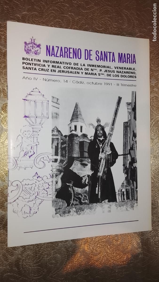 Coleccionismo de Revistas y Peri&oacute;dicos: SEMANA SANTA CADIZ , BOLETIN DEL CRISTO NAZARENO DE SANTA MARIA . 1991 n 14