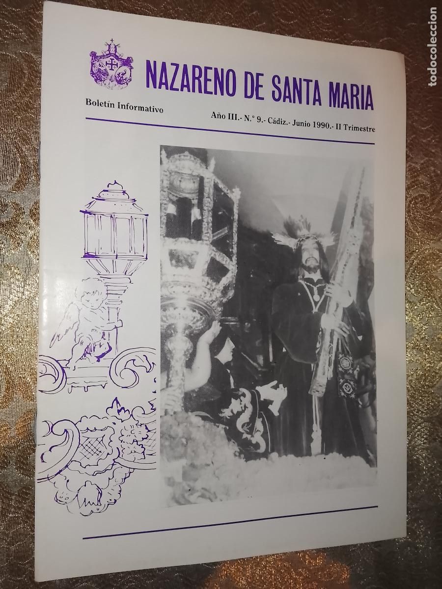 Coleccionismo de Revistas y Peri&oacute;dicos: SEMANA SANTA CADIZ , BOLETIN DEL CRISTO NAZARENO DE SANTA MARIA . 1990 n 9
