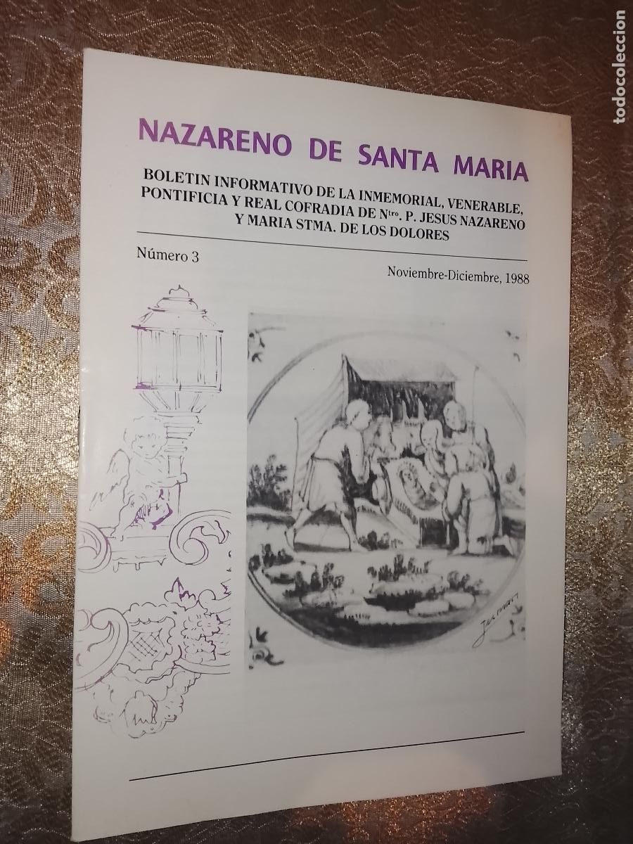 Coleccionismo de Revistas y Peri&oacute;dicos: SEMANA SANTA CADIZ , BOLETIN DEL CRISTO NAZARENO DE SANTA MARIA . 1988 n 3