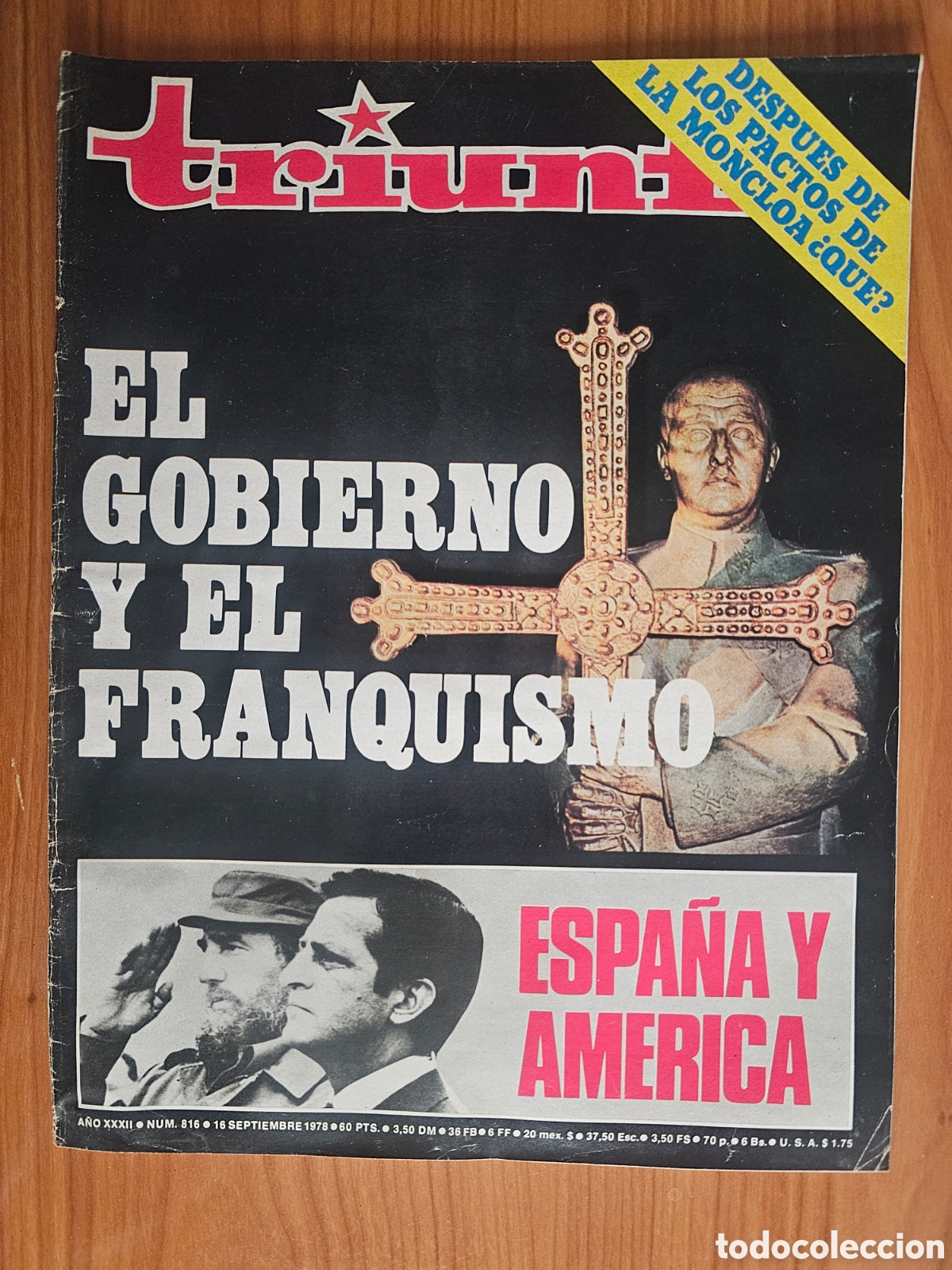 Coleccionismo de Revistas y Peri&oacute;dicos: REVISTA TRIUNFO 816 1978 FIAT-SEAT. VIRGO VISENTETA, KEITH MOON, LE&Oacute;N FELIPE. CRIMEN EN LAS VENTAS