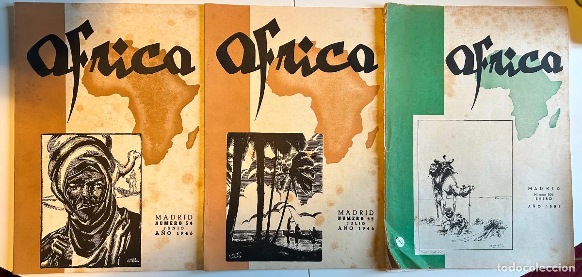 Collezionismo di Riviste e Giornali: Africa. 3 revistas. Dos de 1946 y una de 1951. Madrid