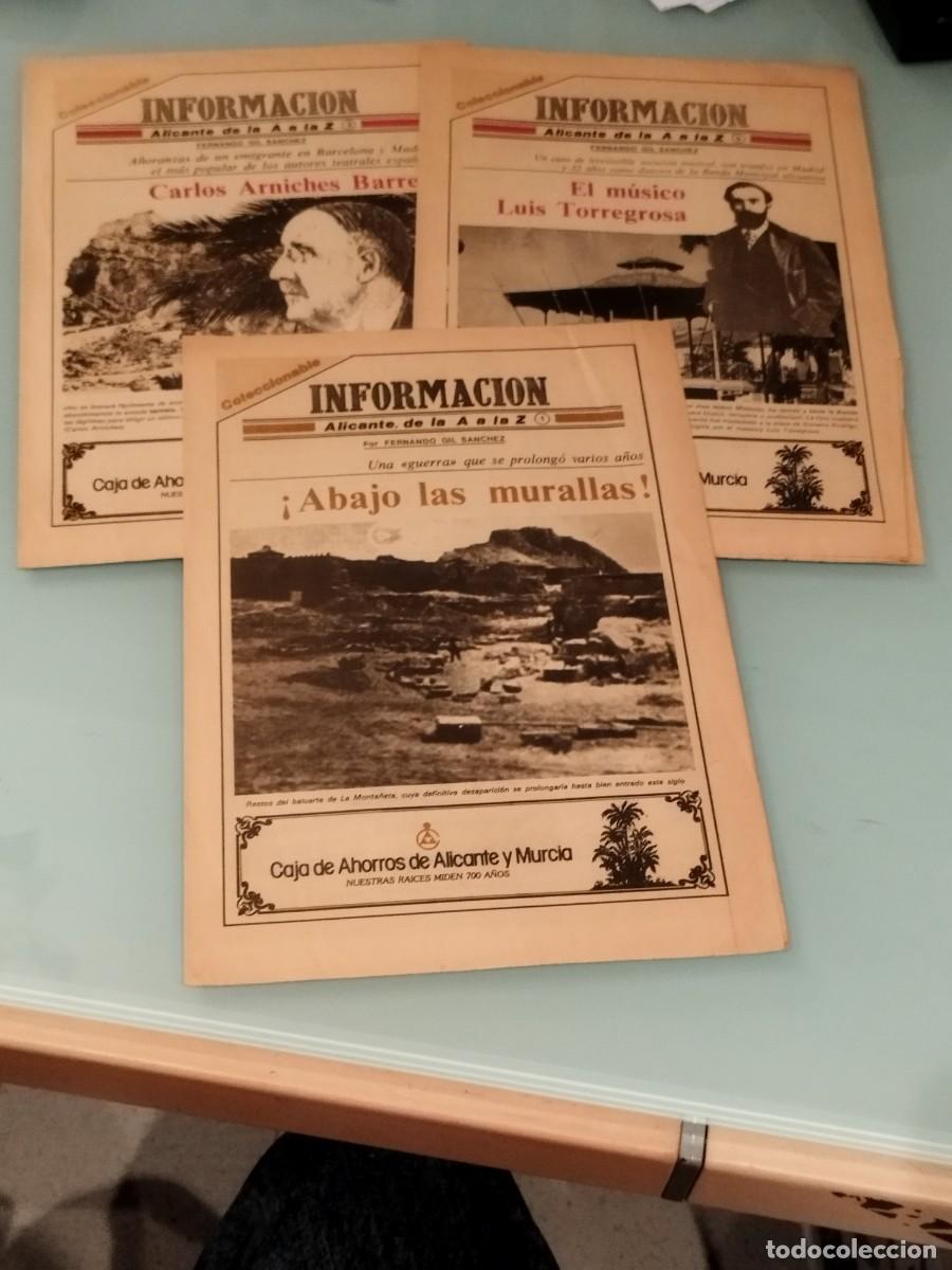 Coleccionismo de Revistas y Peri&oacute;dicos: Tres fasc&iacute;culos de la colecci&oacute;n diario Informaci&oacute;n Alicante de la A a la Z. Murcia. Ns&deg; 1-3-5.