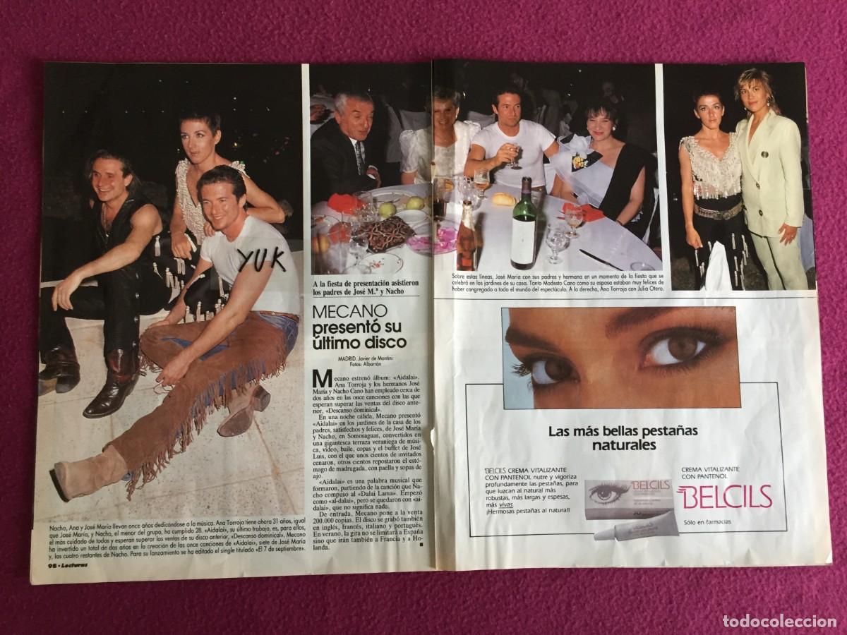Coleccionismo de Revistas y Peri&oacute;dicos: 2 HOJAS RECORTE DE REVISTA LECTURAS 1991 - MECANO PRESENTA NUEVO DISCO AIDALAI
