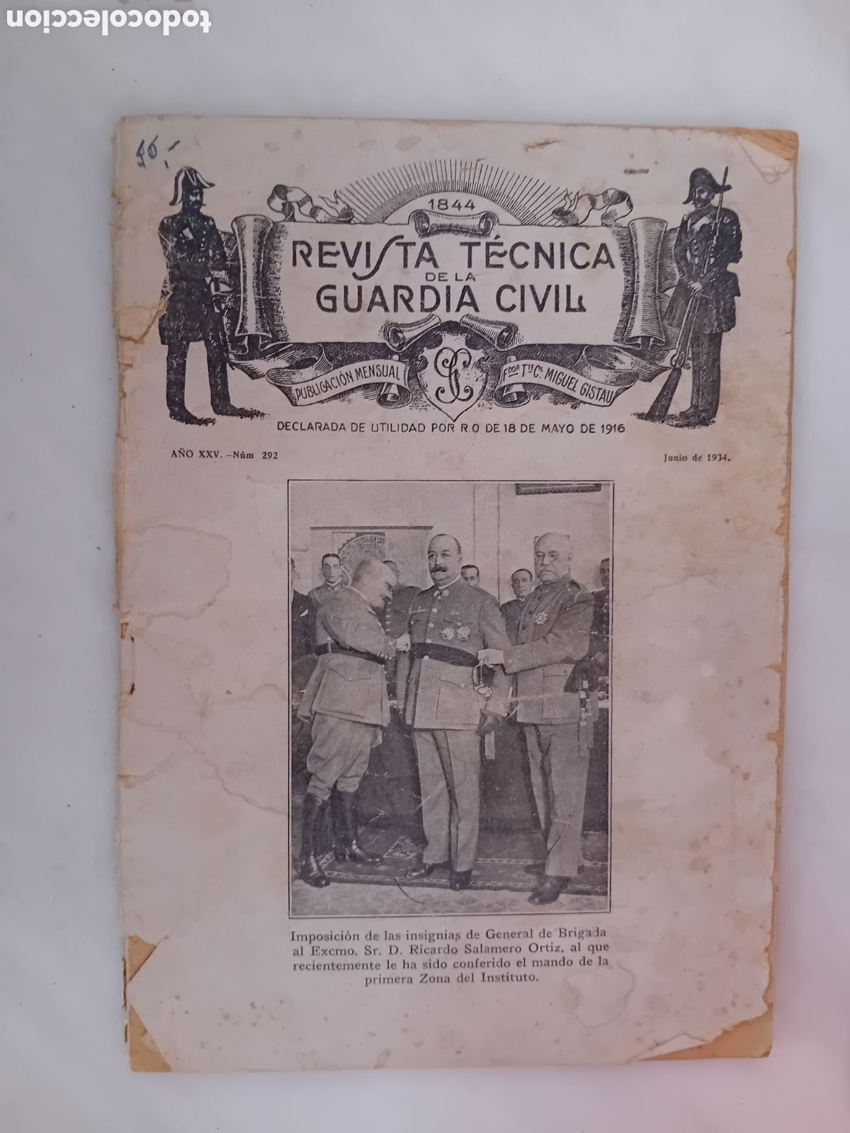 Coleccionismo de Revistas y Peri&oacute;dicos: revista tecnica de la guardia civil 1934