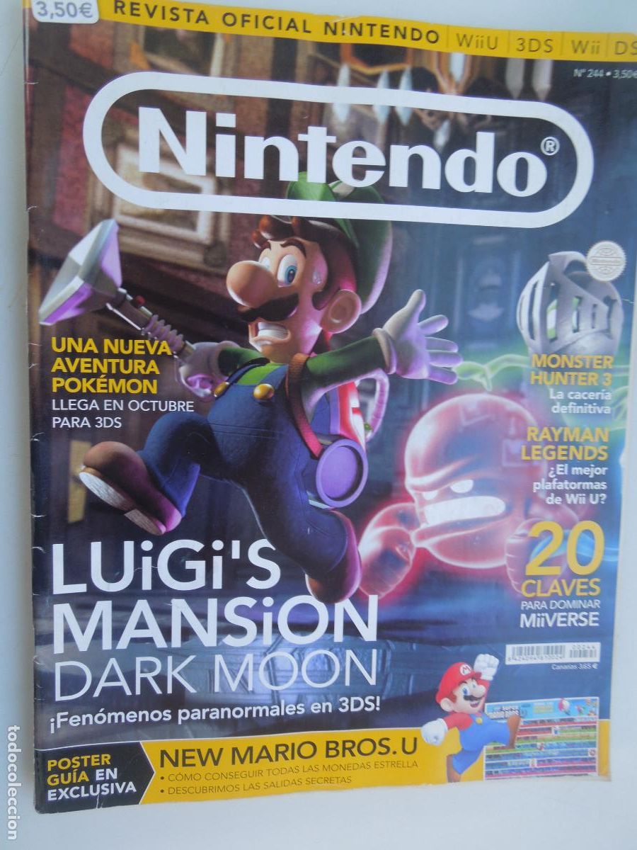 Collezionismo di Riviste e Giornali: NINTENDO N&ordm; 244- LUIGI'S MANSION - DARK MOON -MONSTER HUNTER 3 - REVISTA OFICIAL-POSTER GUIA