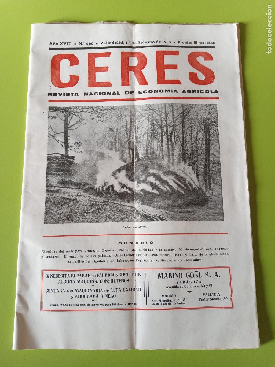 Coleccionismo de Revistas y Peri&oacute;dicos: REVISTA CERES. REVISTA NACIONAL DE ECONOM&Iacute;A AGR&Iacute;COLA. VALLADOLID 1 FEBRERO 1953