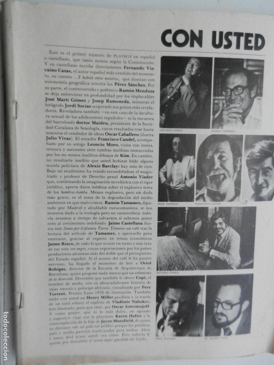 Collezionismo di Riviste e Giornali: PLAY BOY N&ordm; 1 -, NOVIEMBRE DEL 78- VER SUMARIO - LE FALTA PORTADA