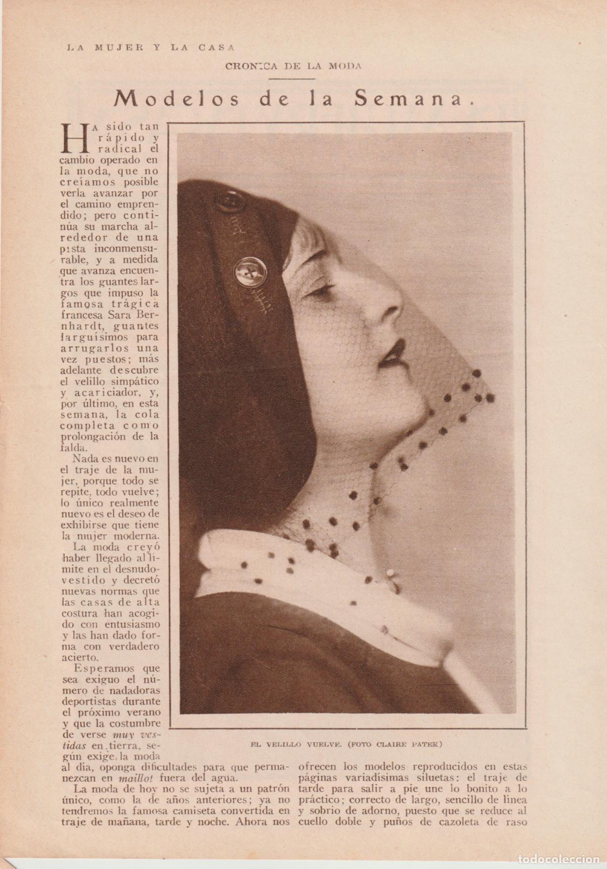 Coleccionismo de revistas y peri&oacute;dicos: * MODA FEMENINA * Abanico de plumas; modelos Germaine, Paquin y Worth - 1930