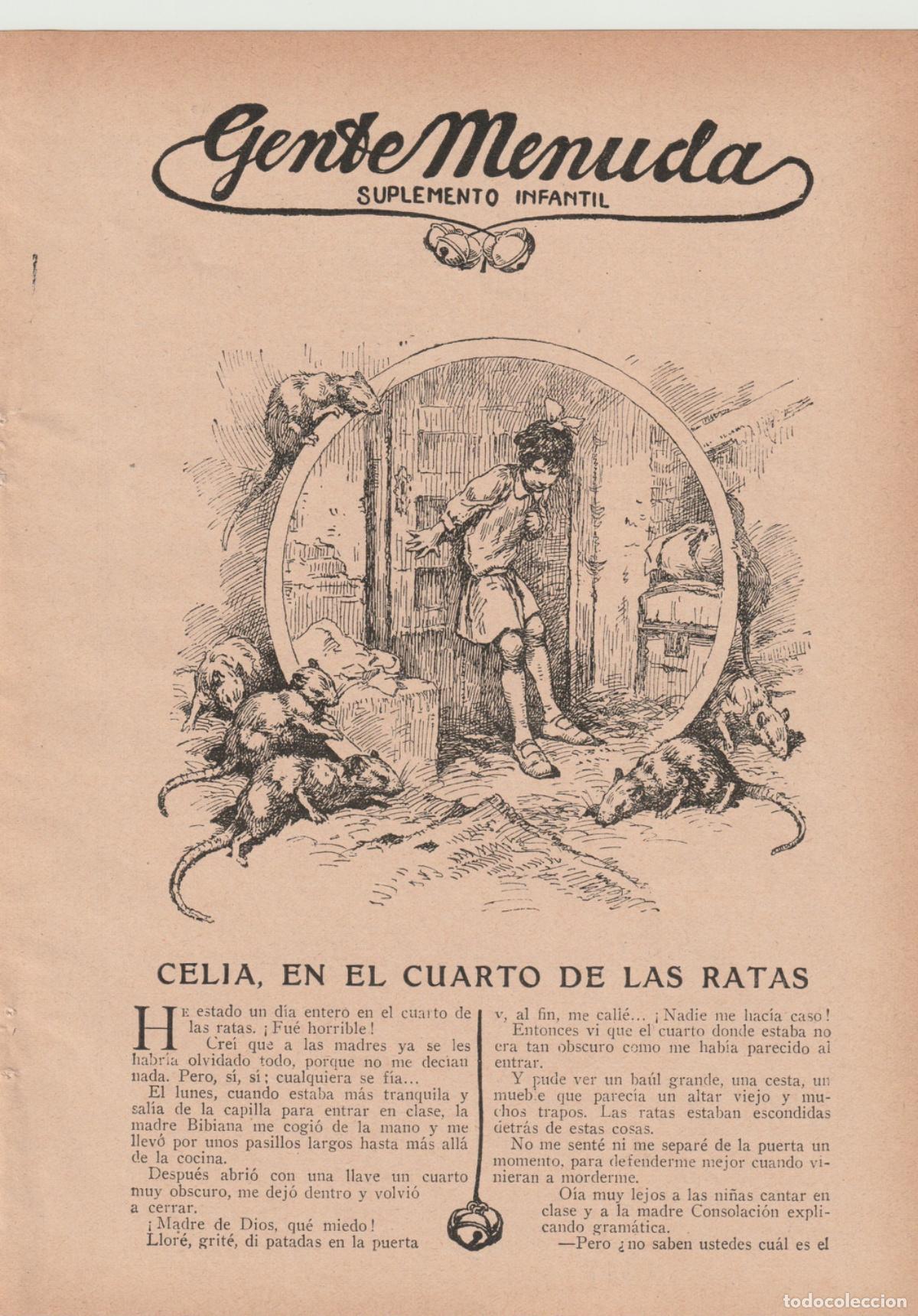Coleccionismo de Revistas y Peri&oacute;dicos: Celia en el cuarto de las ratas / Elena Fort&uacute;n; dibujo de Regidor - 1930