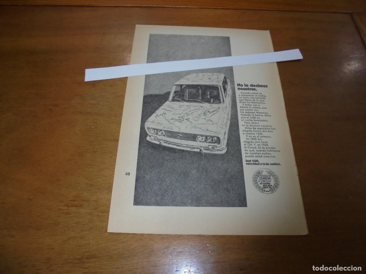Coleccionismo de Revistas y Peri&oacute;dicos: PUBLICIDAD 1970: SEAT 1430 EL COCHE DEL A&Ntilde;O 1969-70
