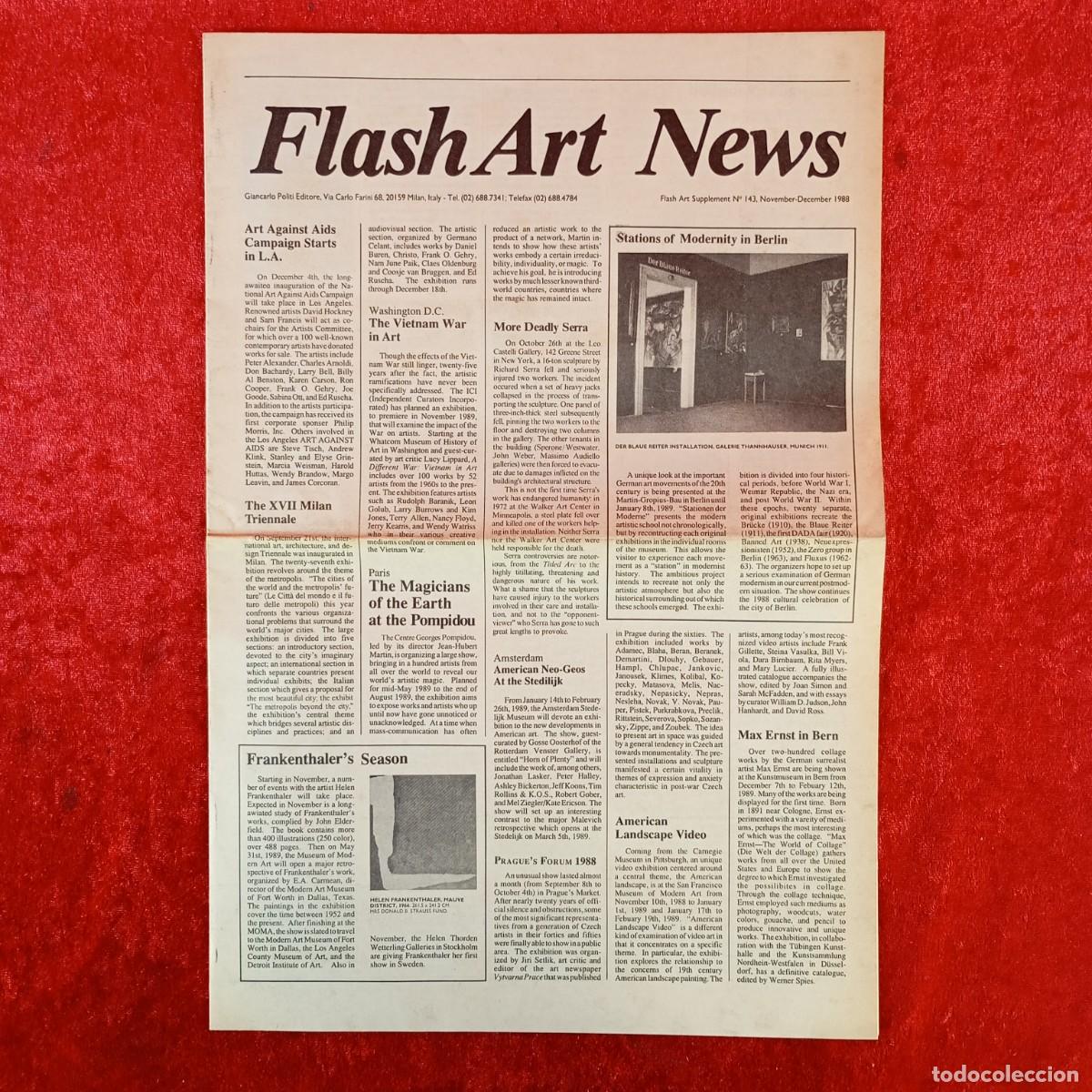 Collectionnisme de Revues et Journaux: FLASH ART NEWS - FLASH ART SUPPLEMENT N&ordm; 143 - NOVEMBER-DECEMBER 1988 / 4127