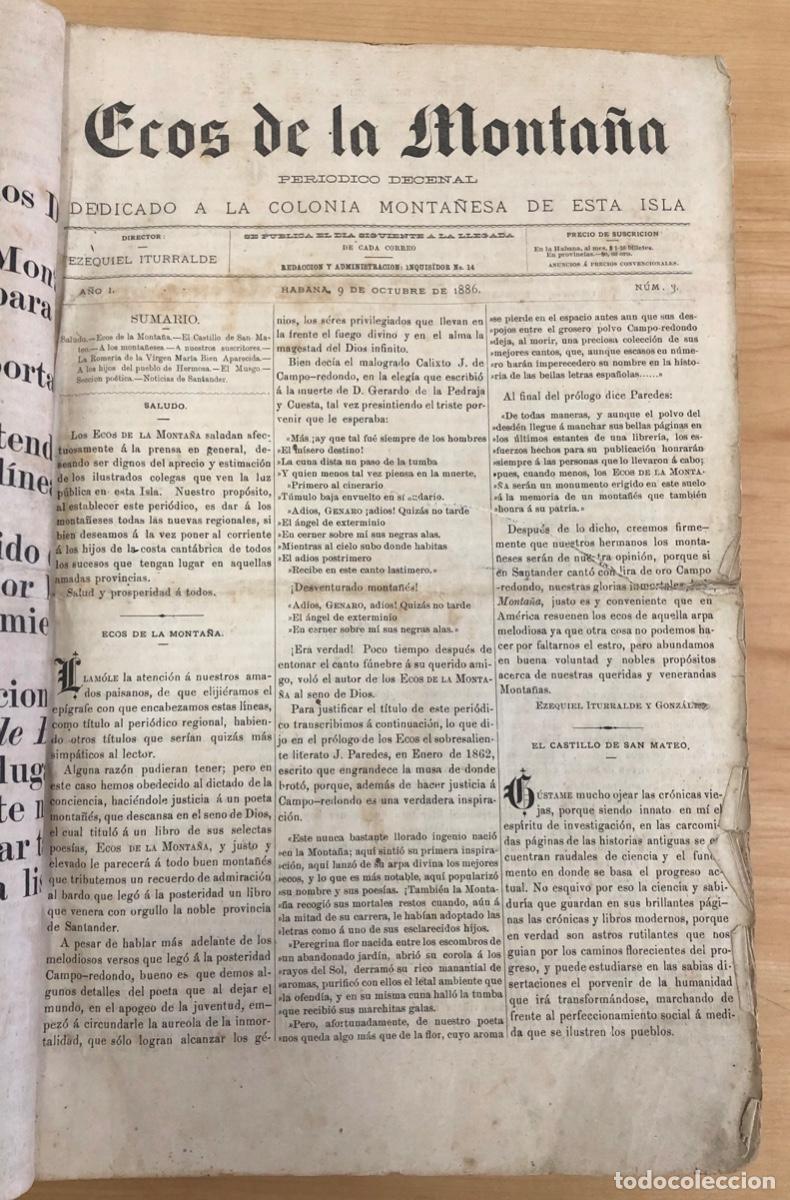 Collezionismo di Riviste e Giornali: LOTE DE 62 N&Uacute;MEROS DE LA REVISTA ECOS DE LA MONTA&Ntilde;A LA HABANA. N&ordm; 3 AL 11 DE 1886 Y N&ordm; 1 AL 35, 1887