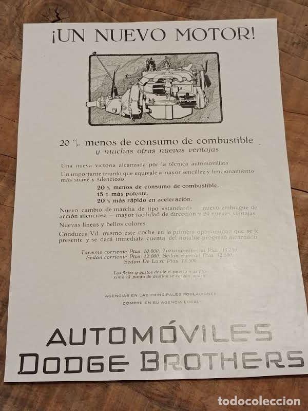 Coleccionismo de Revistas y Peri&oacute;dicos: Hoja de revista La Esfera original circa 1924. Publicidad Autom&oacute;viles Dodge Brothers