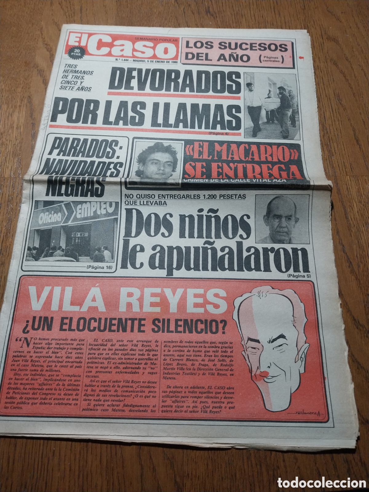 Collezionismo di Riviste e Giornali: EL CASO 1980 EL MACARIO SE ENTREGA. MIJAS. SUCESOS DE UN A&Ntilde;O. MENDICIDAD NEGOCIO. PARADOS NAVIDADES