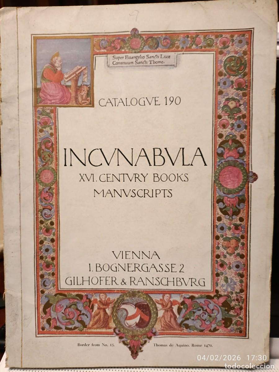Coleccionismo de revistas y peri&oacute;dicos: Incunabila. Catalogue 190