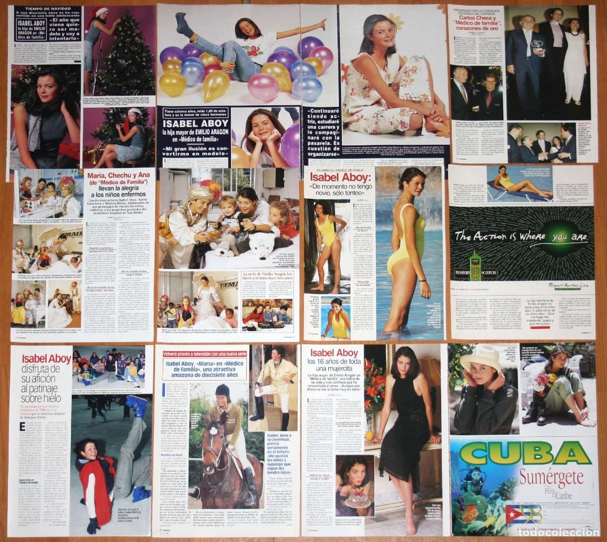 Coleccionismo de revistas y peri&oacute;dicos: ISABEL ABOY lote prensa 1990s fotos sexy Medico de Familia TV spain clippings recortes revista