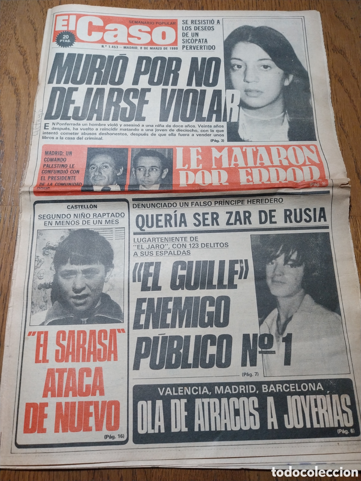 Collection Magazines and Newspapers: EL CASO 1980 EL SARASA CASTELLON.EL GUILLE LUGARTENIENTE DEL JARO.QUINTANILLA DE LAS CARRERAS BURGOS