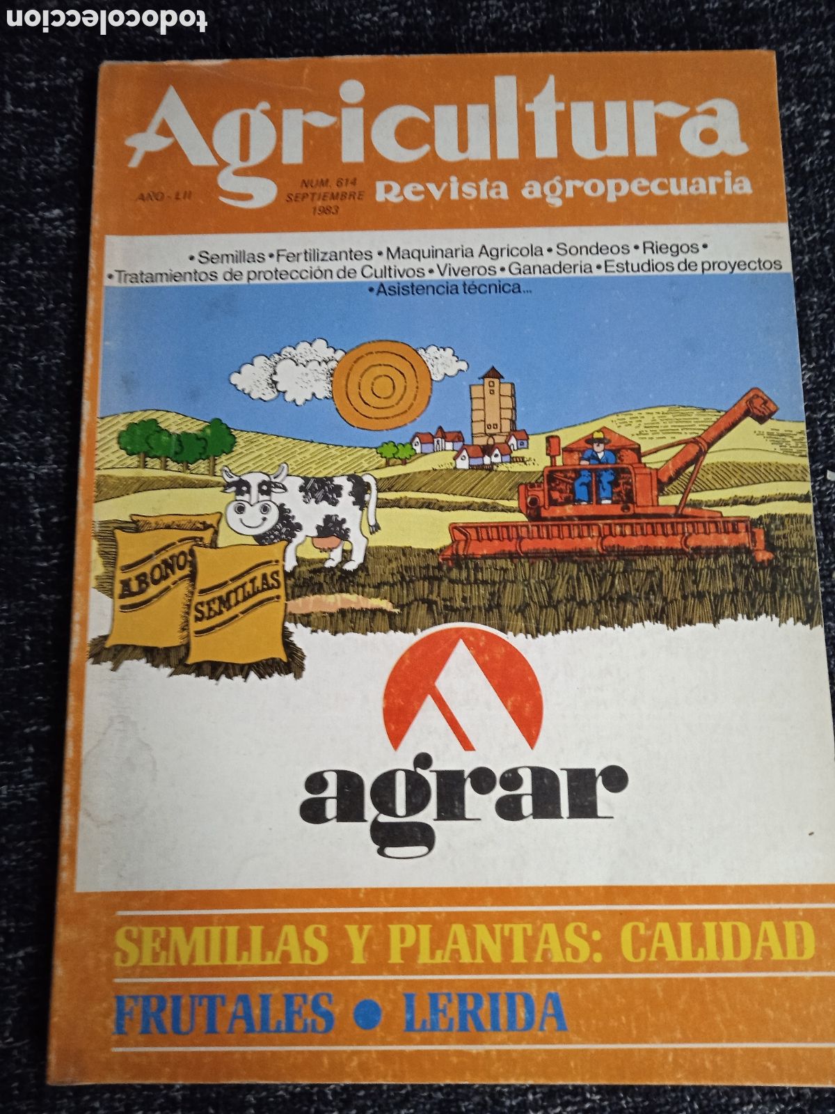 Colecionismo de Revistas e Jornais: AGRICULTURA SEPTIEMBRE 1983 REVISTA AGROPECUARIA - FRUTALES LERIDA