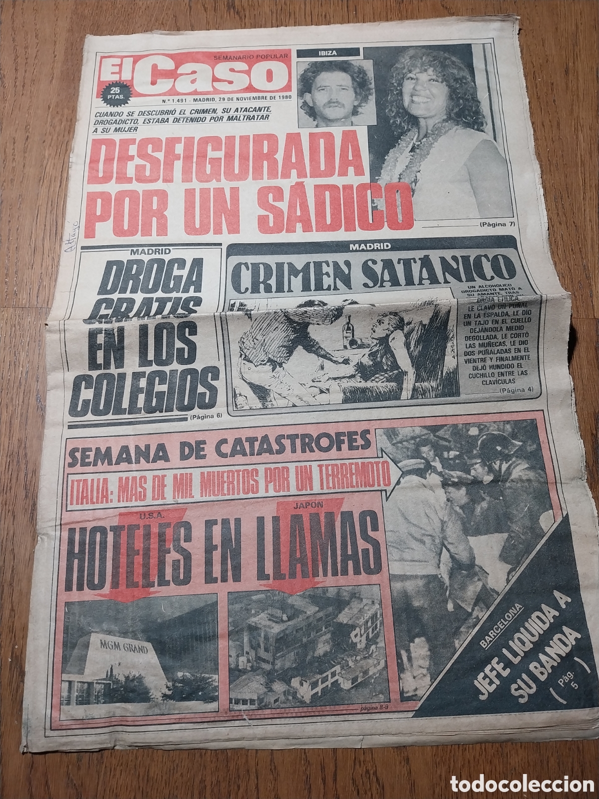 Collection Magazines and Newspapers: EL CASO 1980 CORTIJO ALHORIN JAEN.RITUAL SATANICO CALLE SEGOVIA MADRID DROGA EN COLEGIOS.PEARES LUGO