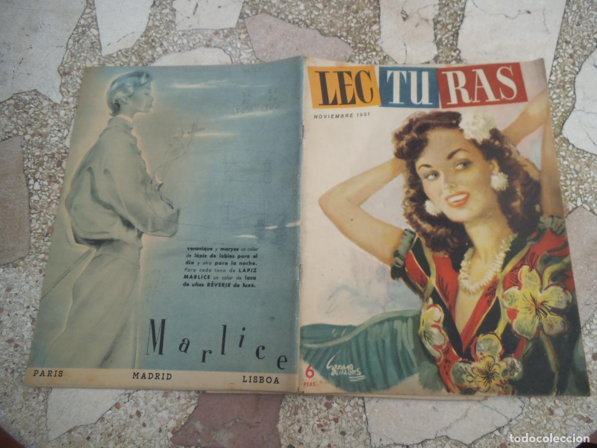 Collezionismo di Riviste e Giornali: Lecturas n&ordm; 325, noviembre 1951, el museo L&aacute;zaro Galdiano, cine cerco de fuego, modas, publicidad,