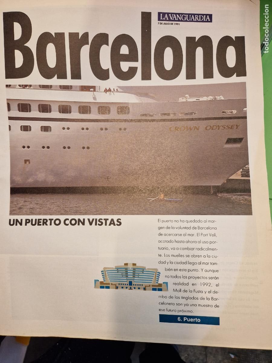 Collezionismo di Riviste e Giornali: LA VANGUARDIA. BARCELONA. 7 DE JULIO 1991. UN PUERTO CON VISTAS.
