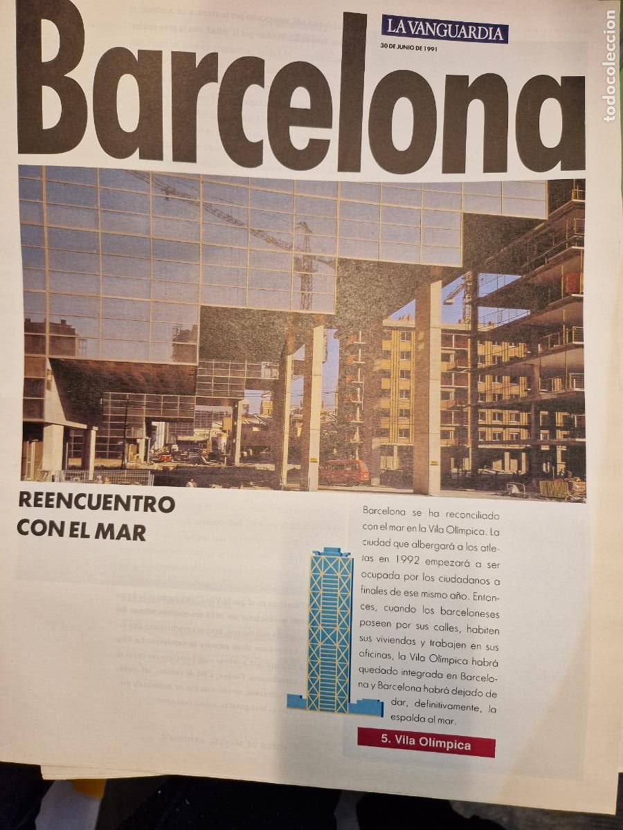 Collezionismo di Riviste e Giornali: LA VANGUARDIA. BARCELONA. 30 DE JUNIO 1991. REENCUENTRO CON EL MAR.